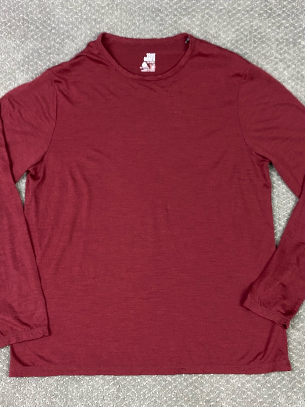 True North Merino Wool Blend Shirt Mens Large Red Base Layer Long Sleeve Hiking